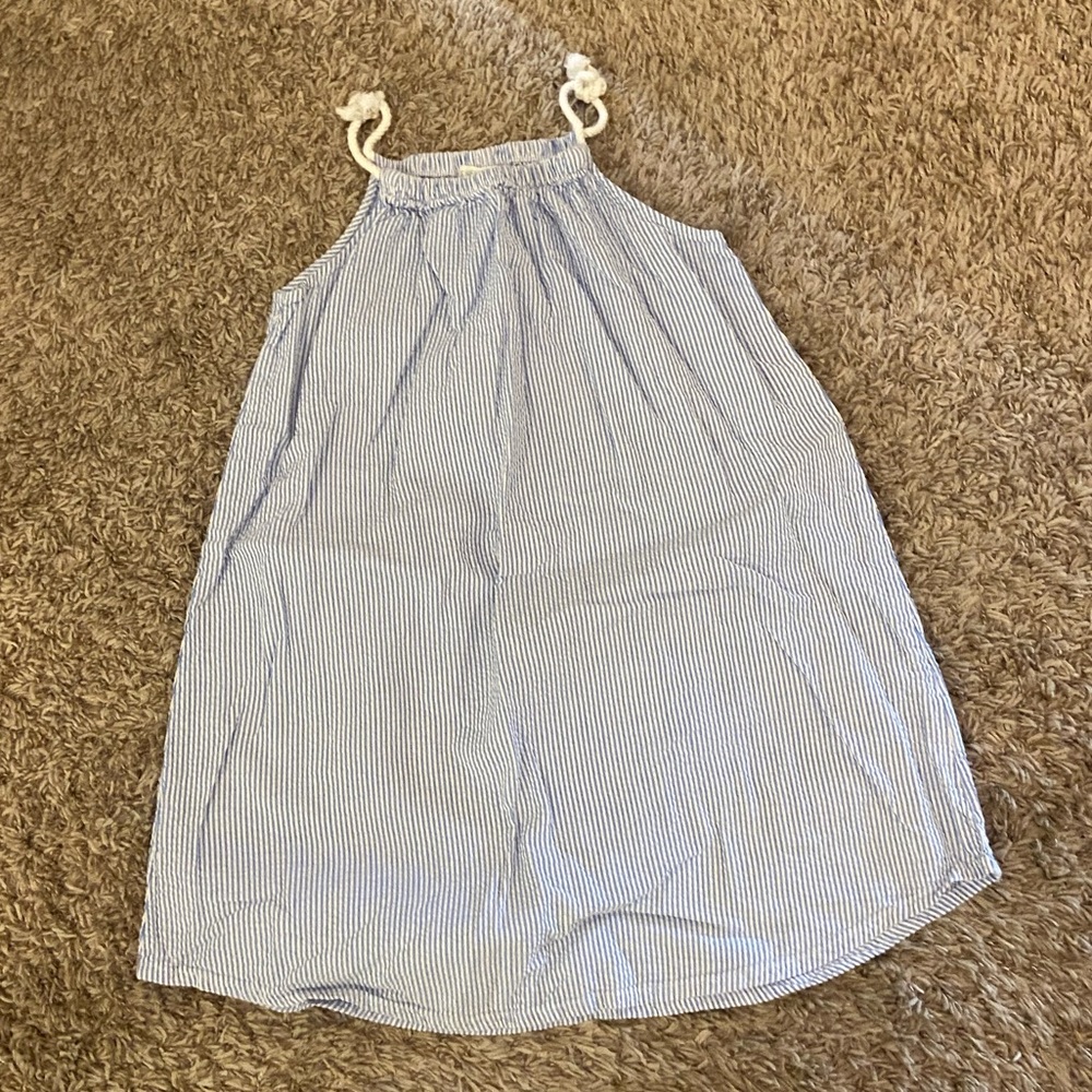 H & M blue and white striped dress/swimsuit cover up, size 9-10, summery!